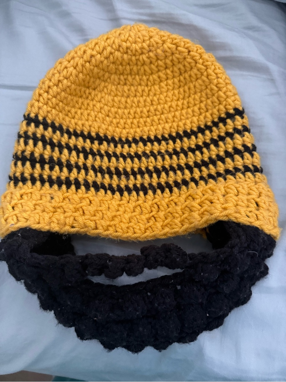 Crocheted Hat with mustache and beard